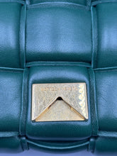 Load image into Gallery viewer, Bottega Veneta Lambskin Maxi Intreccio Padded Chain Cassette Crossbody Bag Racing Green