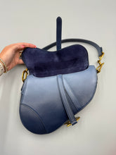 Load image into Gallery viewer, Christian Dior Ombre blue Saddle bag Gold Hardware