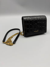 Load image into Gallery viewer, Saint Laurent Croc embossed card case on chain