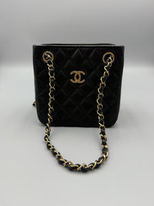 Chanel 22S Caviar Quilted Black Mini Bucket Crossbody Bag