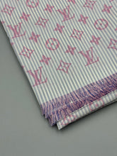 Load image into Gallery viewer, Louis Vuitton Pink silk striped scarf with box