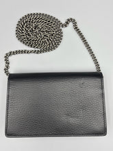 Load image into Gallery viewer, Gucci Black leather Super mini Dionysus crossbody on chain