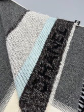 Load image into Gallery viewer, Chanel Cashmere Grey and Striped Scarf