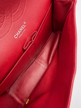 Load image into Gallery viewer, Chanel Red Double Flap Jumbo caviar with silver hardware