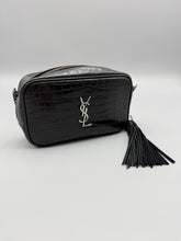 Load image into Gallery viewer, YSL Mini Lou Black croc camera crossbody