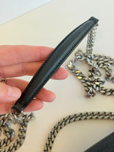 Load image into Gallery viewer, YSL Small Sunset black flap crossbody on chain