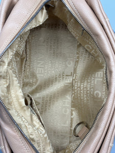 Chanel beige Whipstitch quilted shoulder tote