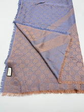 Load image into Gallery viewer, Gucci GG Brown and Blue Scarf