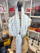 Load image into Gallery viewer, Louis Vuitton blue silk striped scarf with box