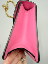 Load image into Gallery viewer, Gucci Mini Pink Sylvie crossbody on chain with ribbon