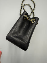 Load image into Gallery viewer, Chanel 22S Caviar Quilted Black Mini Bucket Crossbody Bag