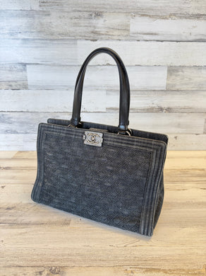 Chanel Dark Black Denim Boy tote