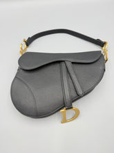 Load image into Gallery viewer, Christian Dior Black Medium Saddle bag with strap