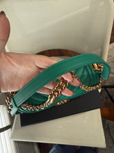 Load image into Gallery viewer, Chanel Teal Chevron old medium bag