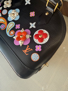 Louis Vuitton Blooming Alma BB limited edition black epi with strap