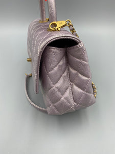 Chanel CoCo top handle Irredescent with strap light pink/lavender