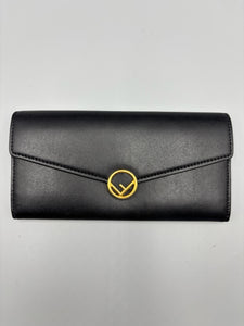 Fendi Continental black leather wallet