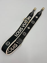 Load image into Gallery viewer, Louis Vuitton Black and Beige Adjustable Bandouliere guitar strap