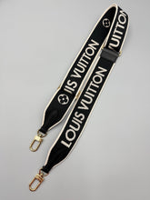 Load image into Gallery viewer, Louis Vuitton Black and Beige Adjustable Bandouliere guitar strap