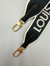 Load image into Gallery viewer, Louis Vuitton Black and Beige Adjustable Bandouliere guitar strap