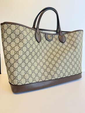 Gucci Large Ophidia GG ebony and beige supreme tote