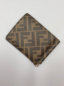 Fendi Tobacco Zucca and Leather Bifold Wallet
