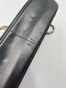 Chanel Vintage Classic Half Moon Lambskin Leather Shoulder Bag