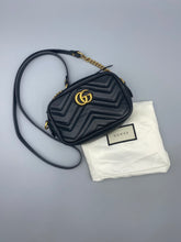 Load image into Gallery viewer, Gucci Black Camera mini marmont crossbody bag