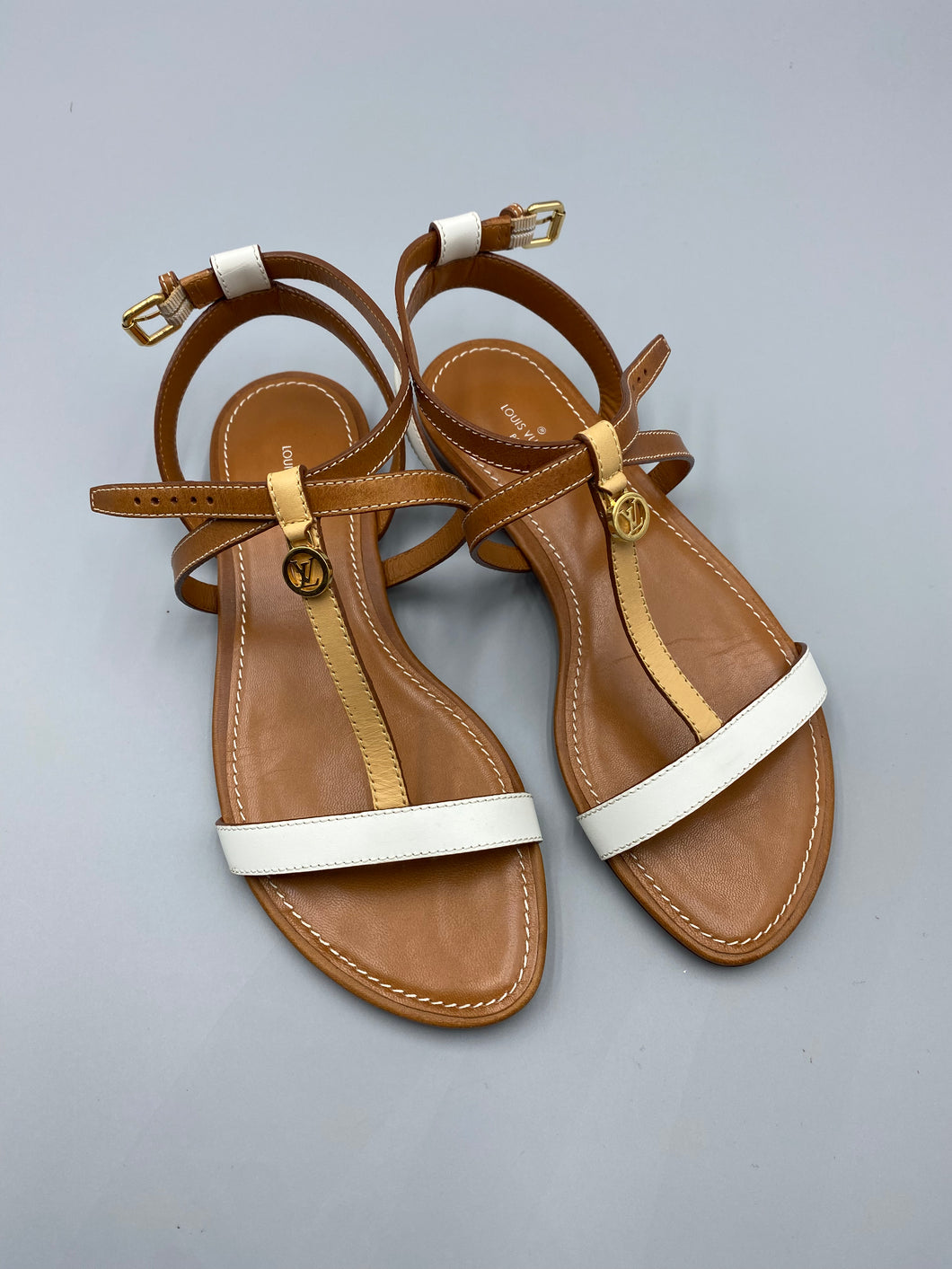 Louis Vuitton Bicolor leather sandals - size 36.5
