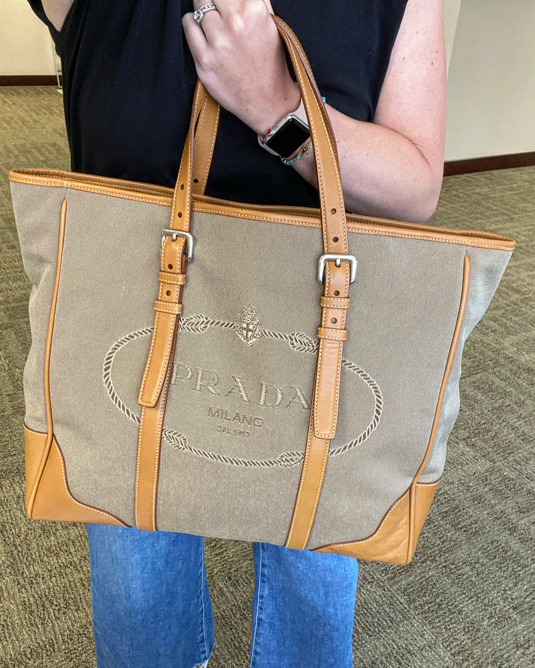 Prada Jaquered Large XL tote