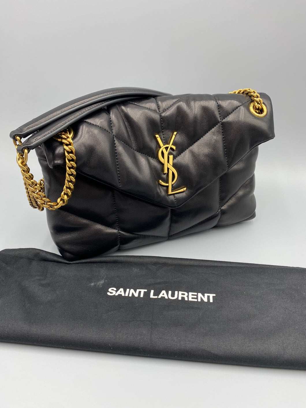 Saint Laurent Small LouLou puffer bag black