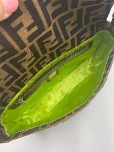 Rare Fendi Floral Embroidered Baguette Zucchino shoulder bag