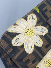 Load image into Gallery viewer, Rare Fendi Floral Embroidered Baguette Zucchino shoulder bag