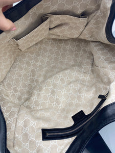 Gucci Stirrup Black Leather tote